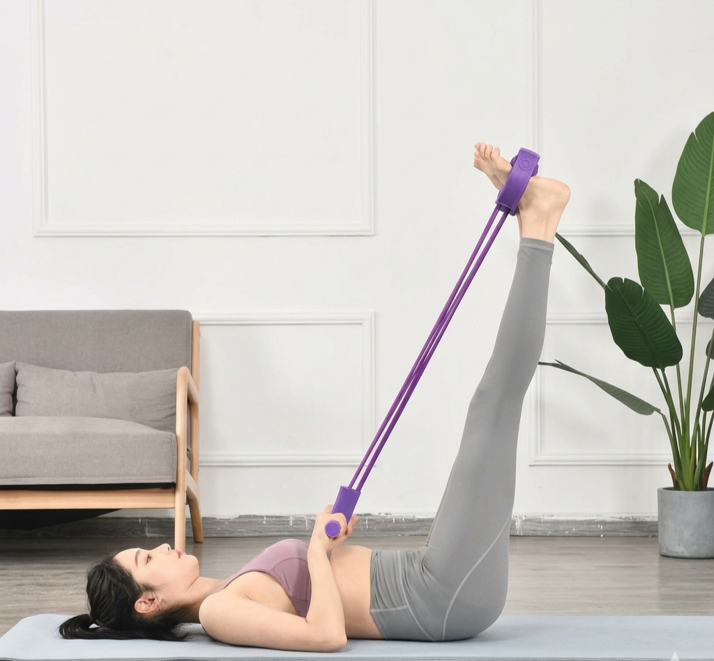 Professional Resistance Bands Set with 6 Elastic Tubes for Comprehensive Abdominal, Waist, Arm, and Leg Stretching and Slimming Training