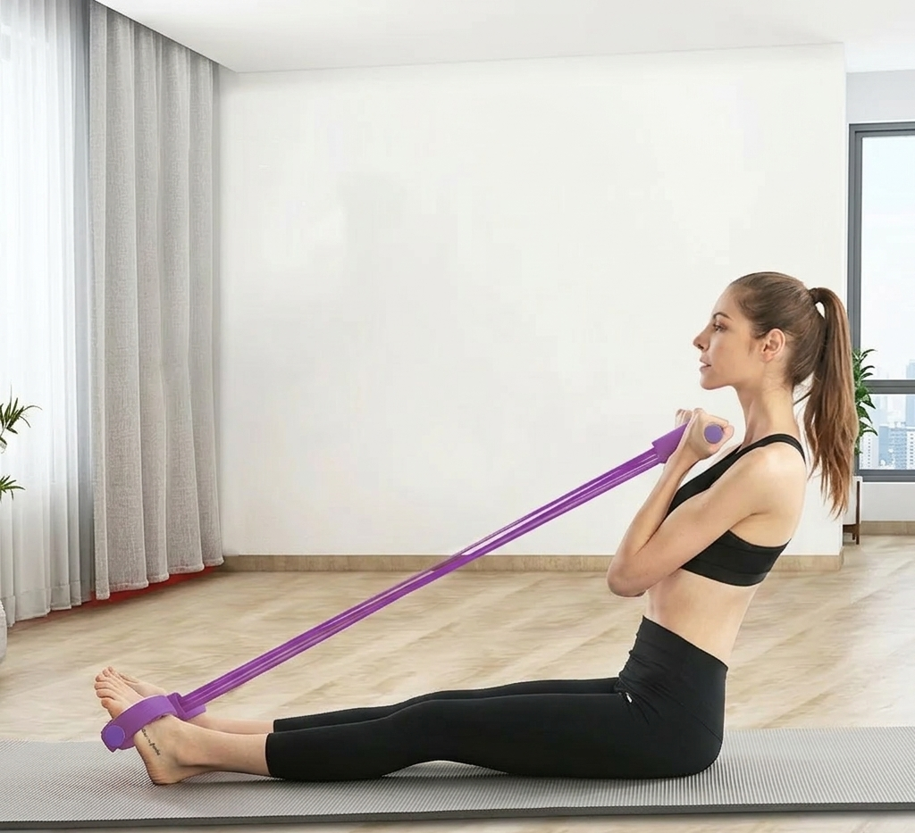 Professional Resistance Bands Set with 6 Elastic Tubes for Comprehensive Abdominal, Waist, Arm, and Leg Stretching and Slimming Training